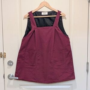 NWOT Beckwoman XL Handmade Cotton Maroon Micro Mini Dress